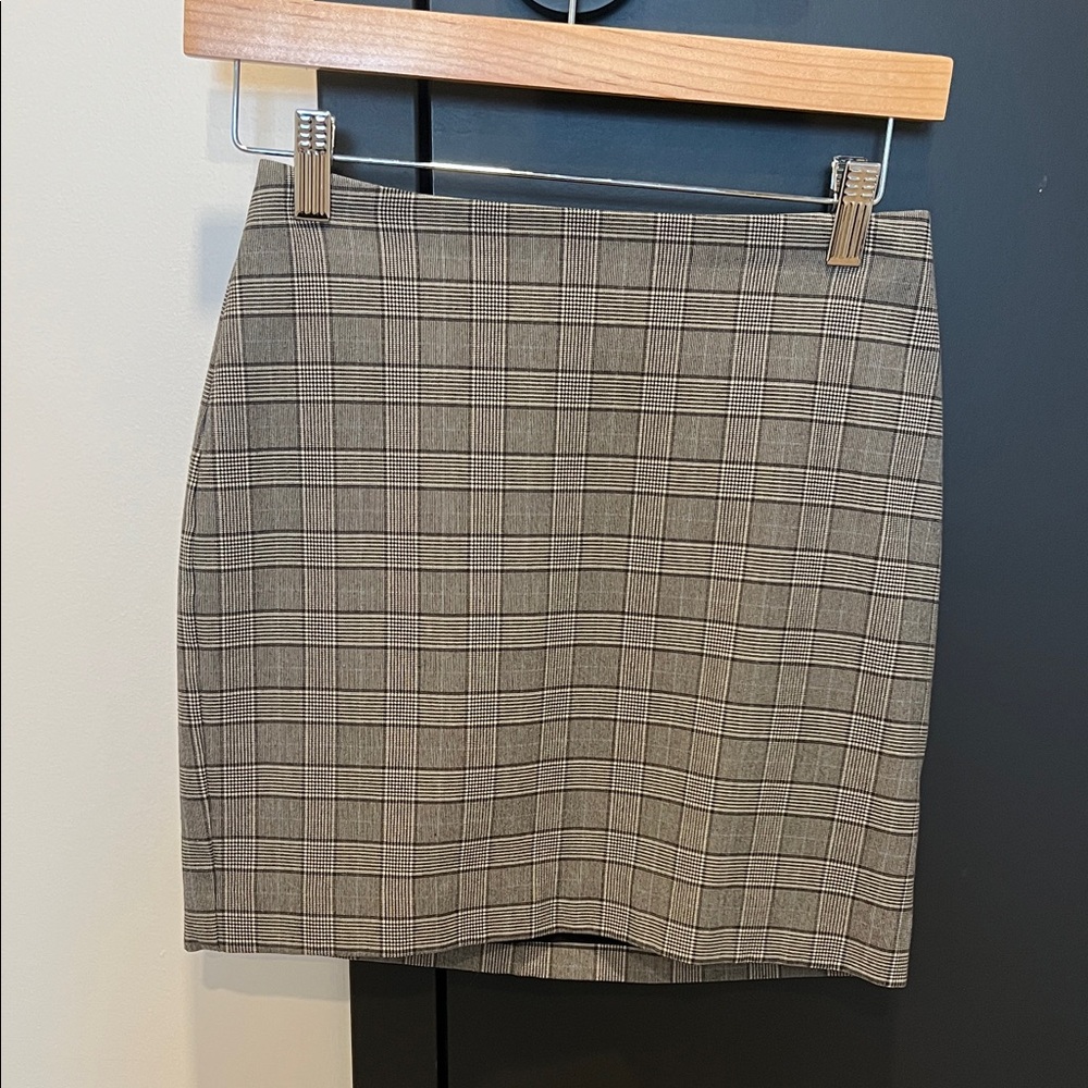 Express Black and White Plaid Pencil Skirt